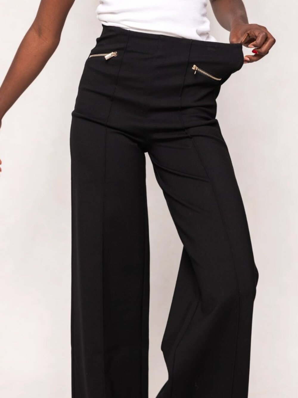 NWT Ivy City Co. Alyssa Pop Ponte pant, black, Medium